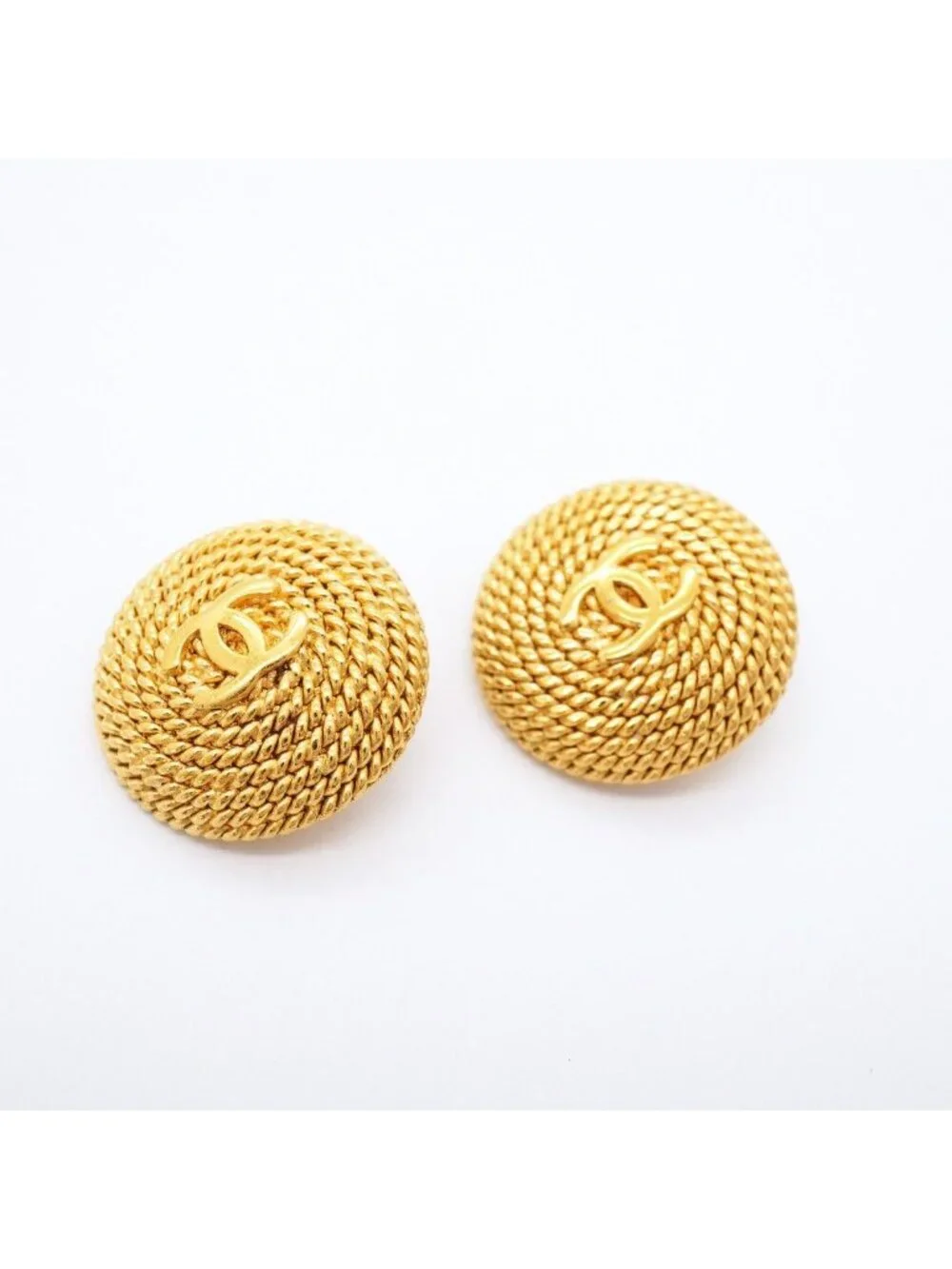 Chanel Earrings Vintage CC Logo Round